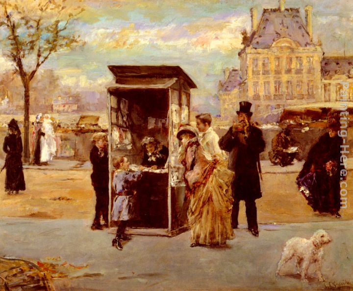 The Kiosk by the Seine painting - Eduardo Leon Garrido The Kiosk by the Seine art painting